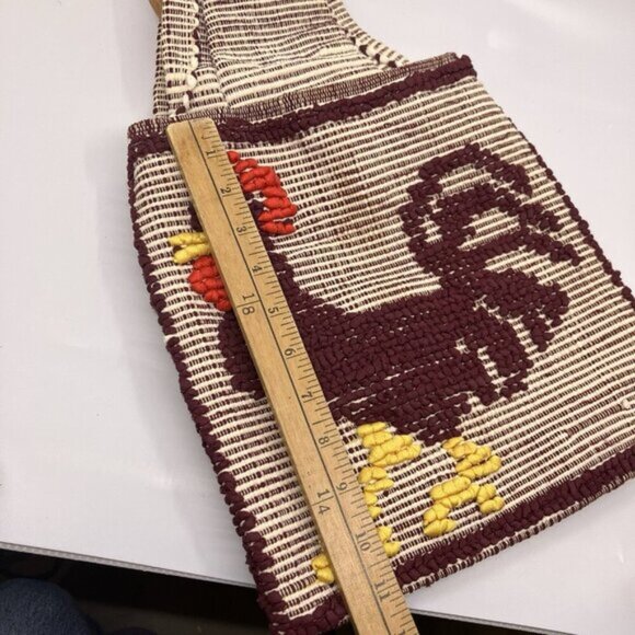 Vintage 1980s Handmade Portuguese Rooster Double Bag Portuguese Rattan Bag - Picture 3 of 6